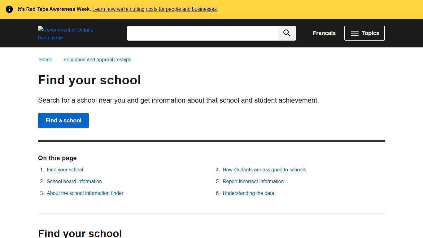 Find your school ontario.ca